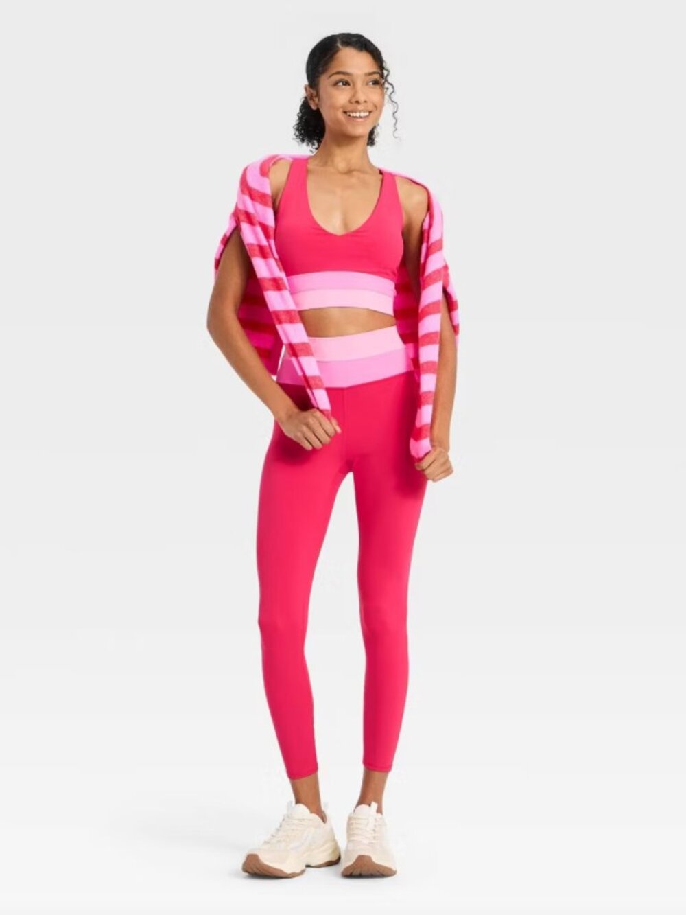 JoyLab High-Rise Colorblock Pink Workout Set